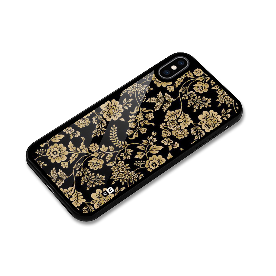 Aesthetic Golden Design Glass Back Case for iPhone XS Max
