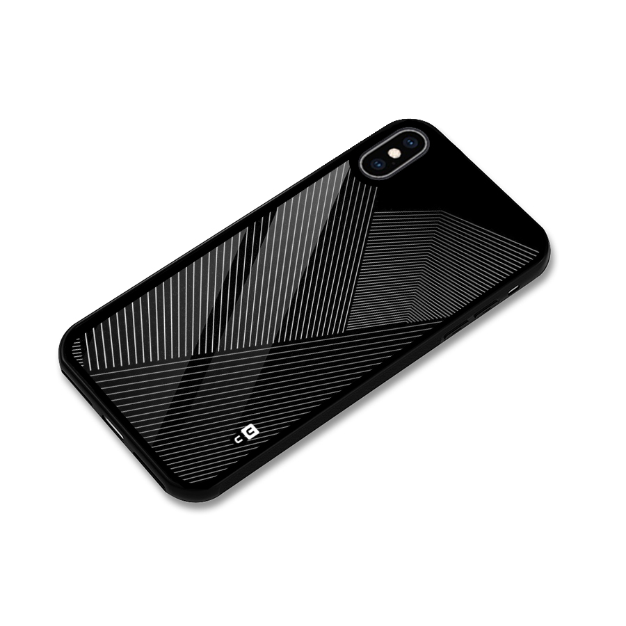 Aesthetic White Stripes Glass Back Case for iPhone XS Max