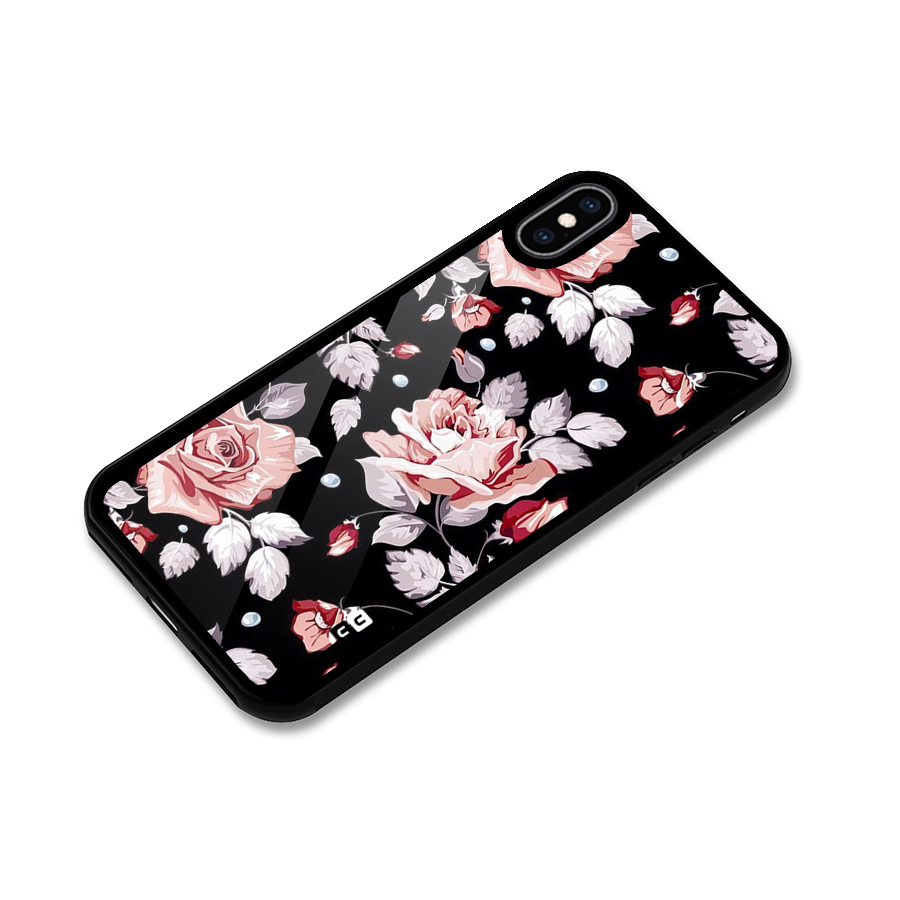 Artsy Floral Glass Back Case for iPhone XS Max
