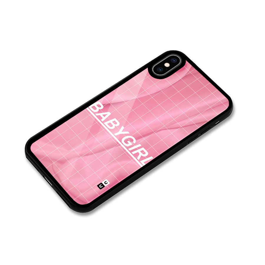 Baby Girl Check Glass Back Case for iPhone XS Max