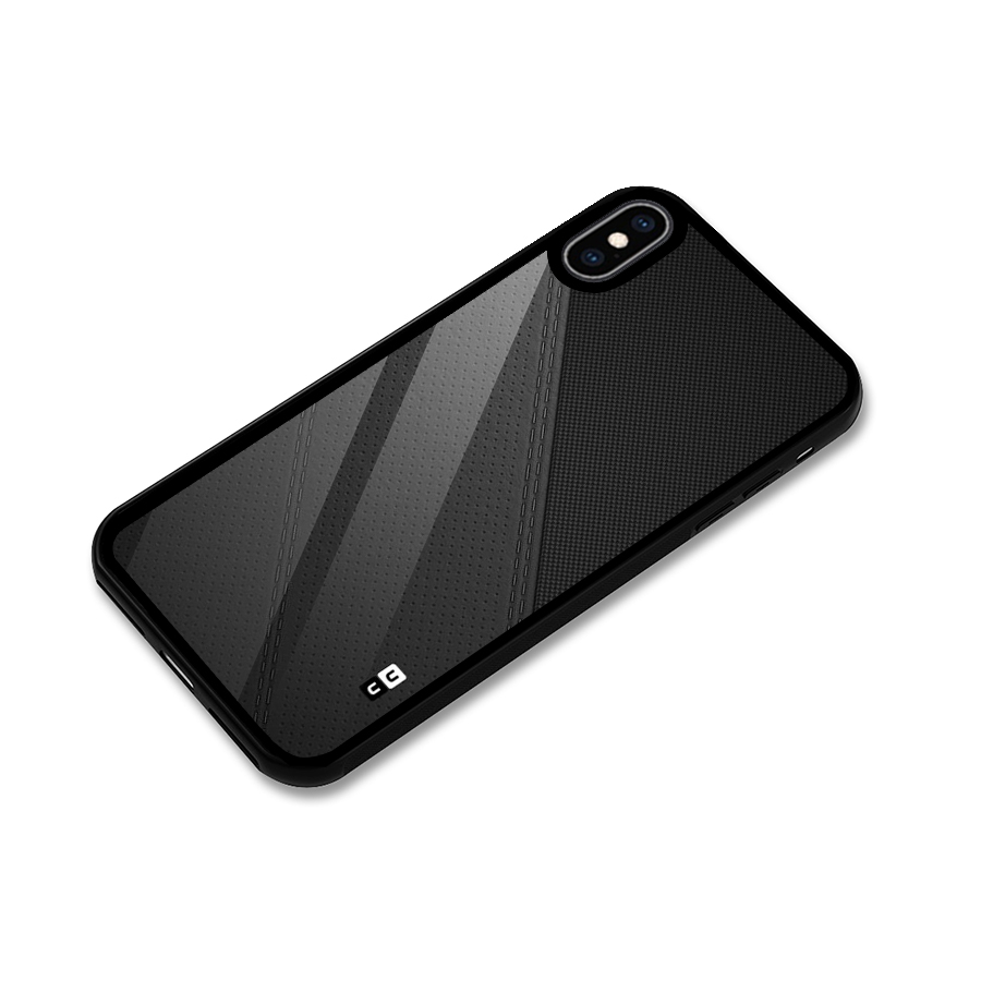 Black Polka Stripe Glass Back Case for iPhone XS Max