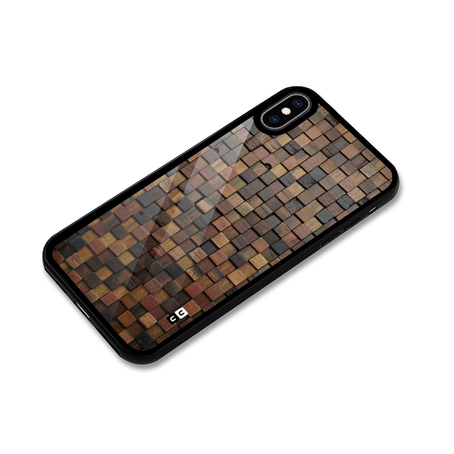 Blocks Of Wood Glass Back Case for iPhone XS Max