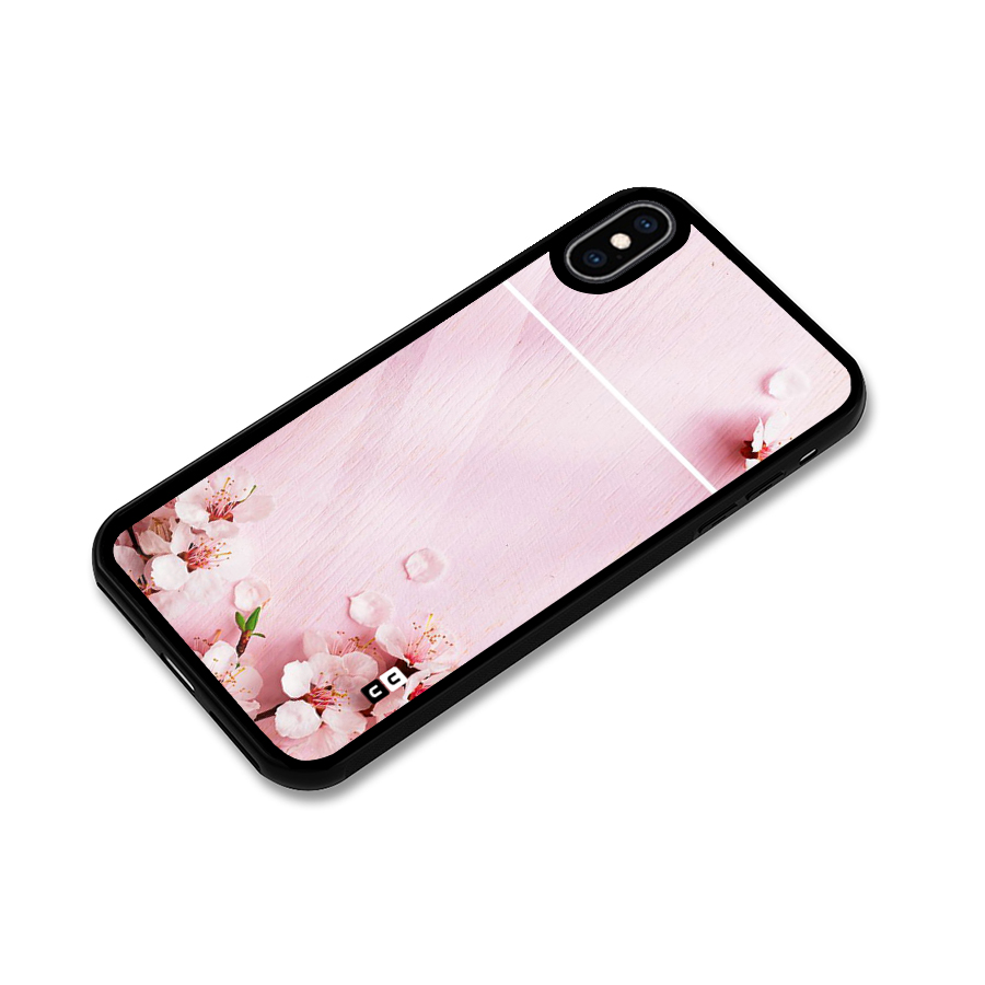 Blossom Frame Pink Glass Back Case for iPhone XS Max