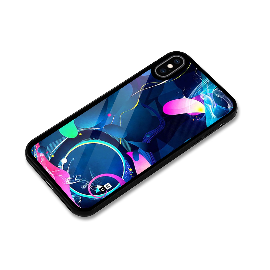 Blue Circle Flow Glass Back Case for iPhone XS Max