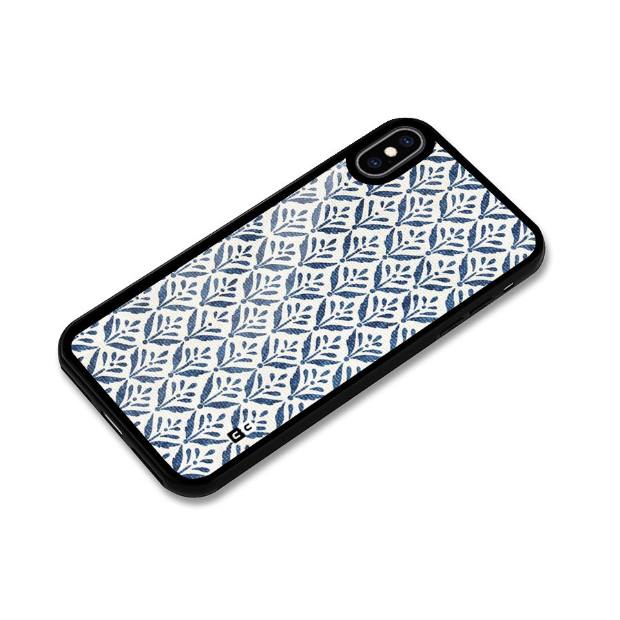 Blue Leaf Glass Back Case for iPhone XS Max