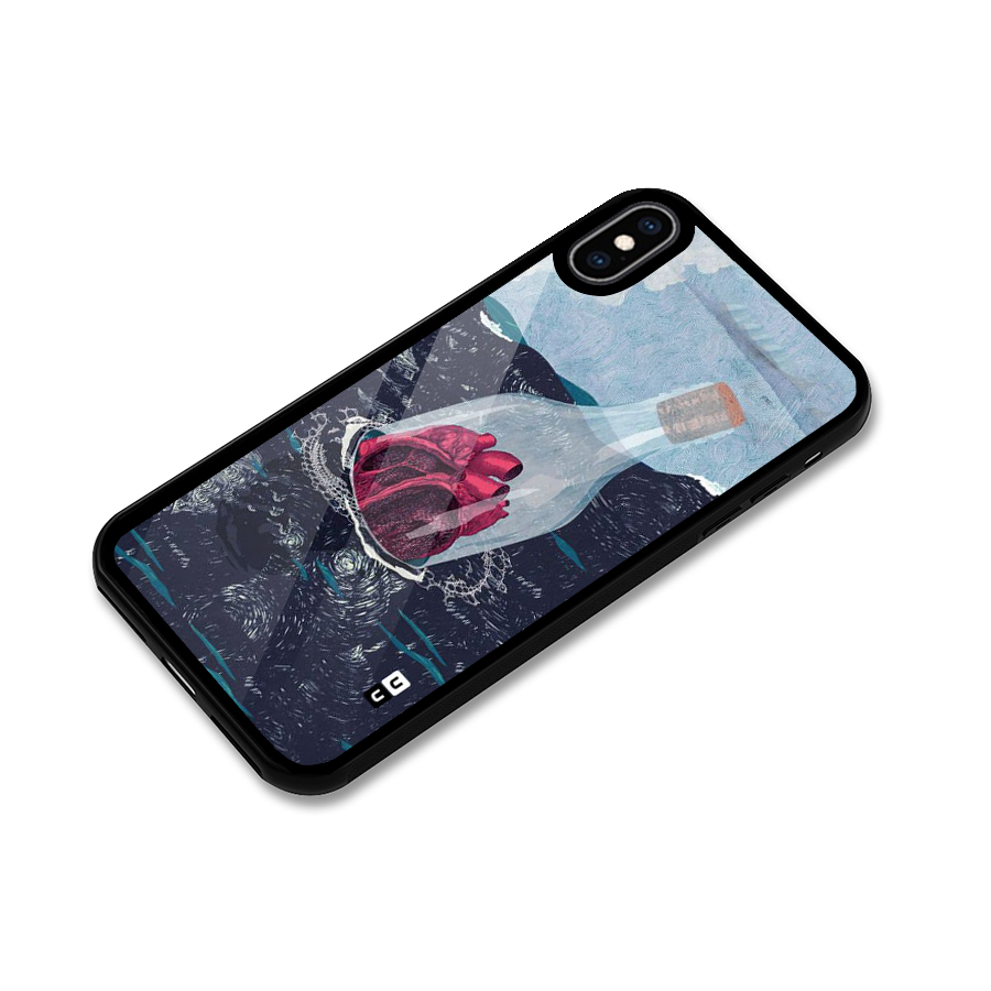 Bottle Heart Glass Back Case for iPhone XS Max