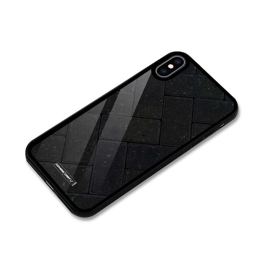 Bricks Pattern Glass Back Case for iPhone XS Max