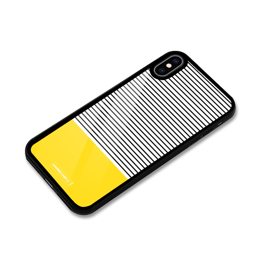 Bright Yellow Stripes Glass Back Case for iPhone XS Max