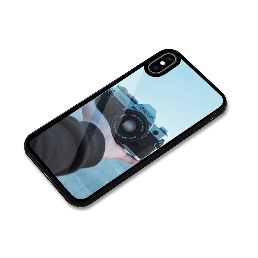 Camera in Hand Glass Back Case for iPhone XS Max