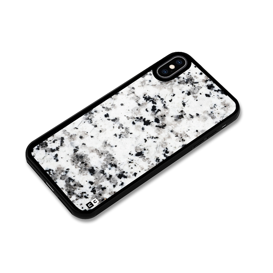 Charcoal Spots Marble Glass Back Case for iPhone XS Max