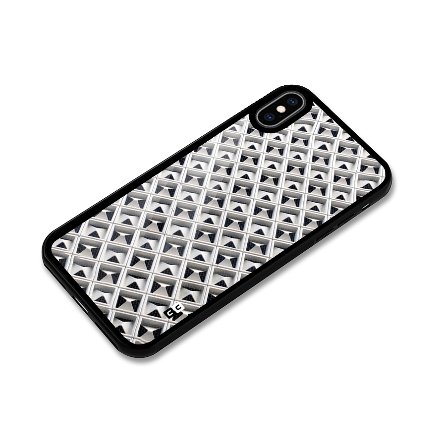 Check White Design Glass Back Case for iPhone XS Max