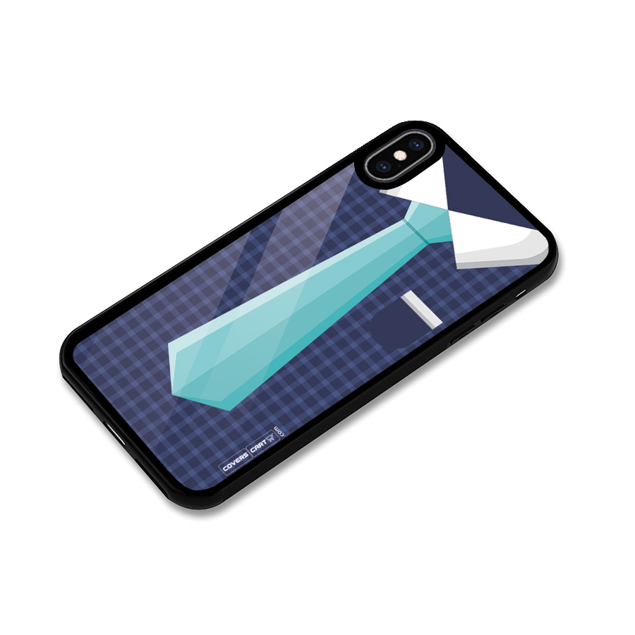 Checked Shirt Tie Glass Back Case for iPhone XS Max