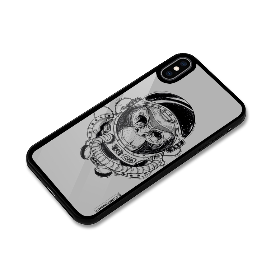 Chimpanzee Astronaut Glass Back Case for iPhone XS Max