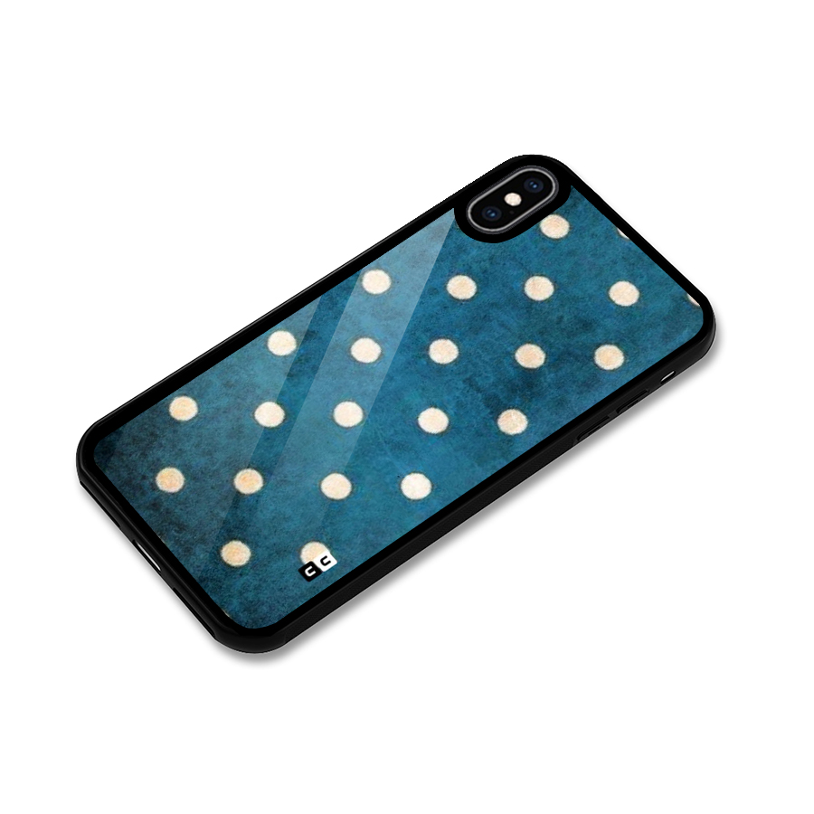 Classic Blue Polka Glass Back Case for iPhone XS Max