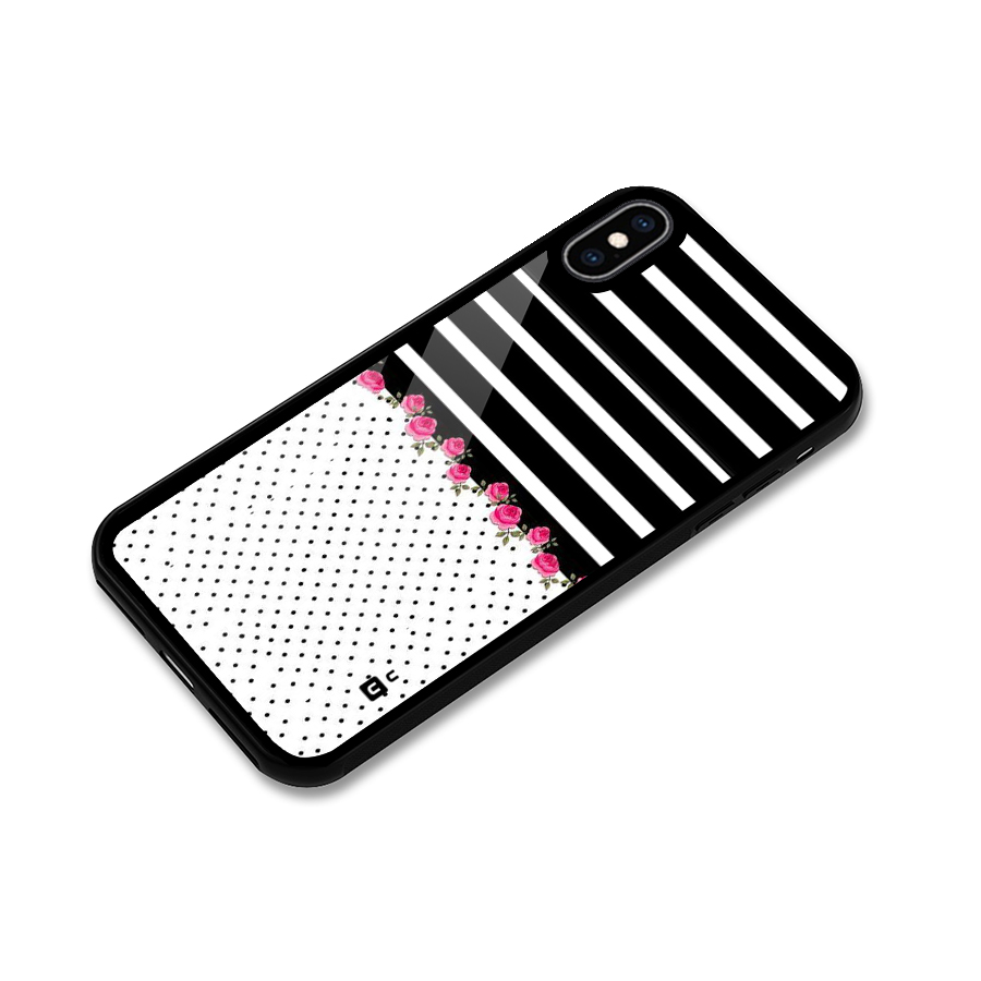 Classic Polka Stripes Glass Back Case for iPhone XS Max