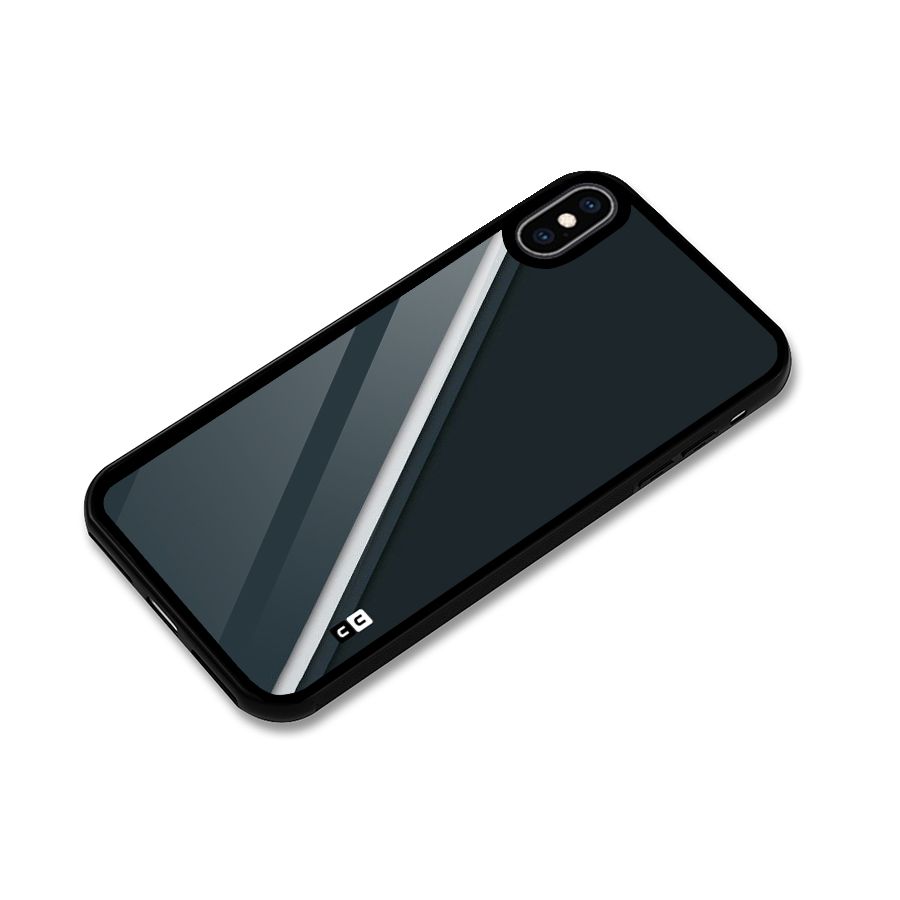 Classic Single Stripe Glass Back Case for iPhone XS Max