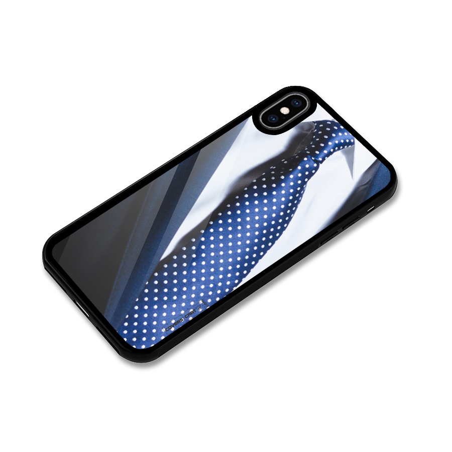 Classy Tie Glass Back Case for iPhone XS Max