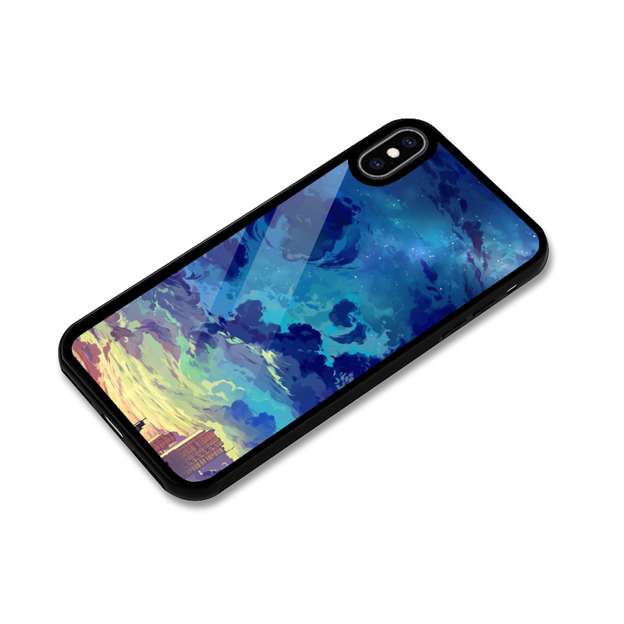 Cloud Art Glass Back Case for iPhone XS Max