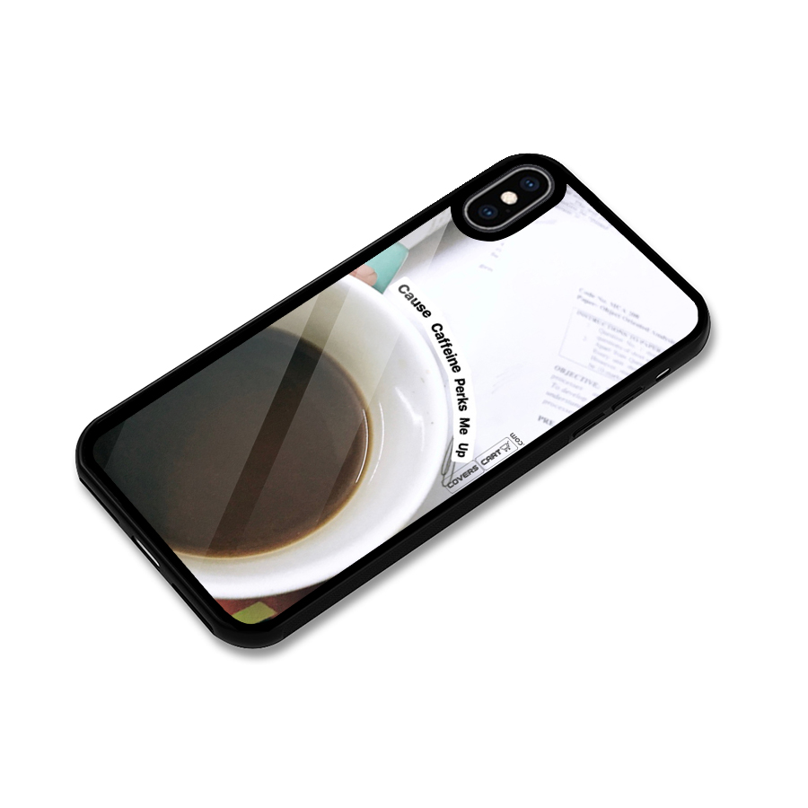 Coffee Perks Glass Back Case for iPhone XS Max