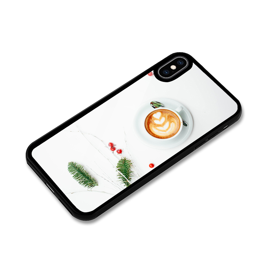 Coffee and Leafs Glass Back Case for iPhone XS Max