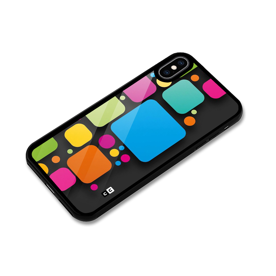 Color Boxes Abstract Glass Back Case for iPhone XS Max