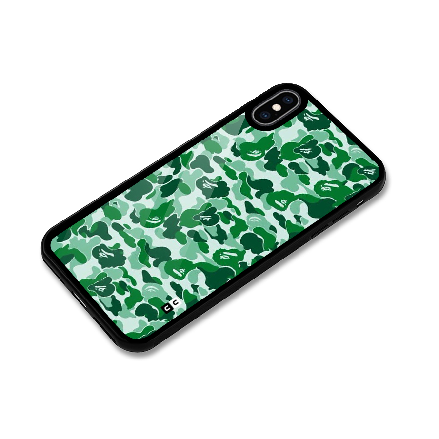Colorful Camouflage Glass Back Case for iPhone XS Max
