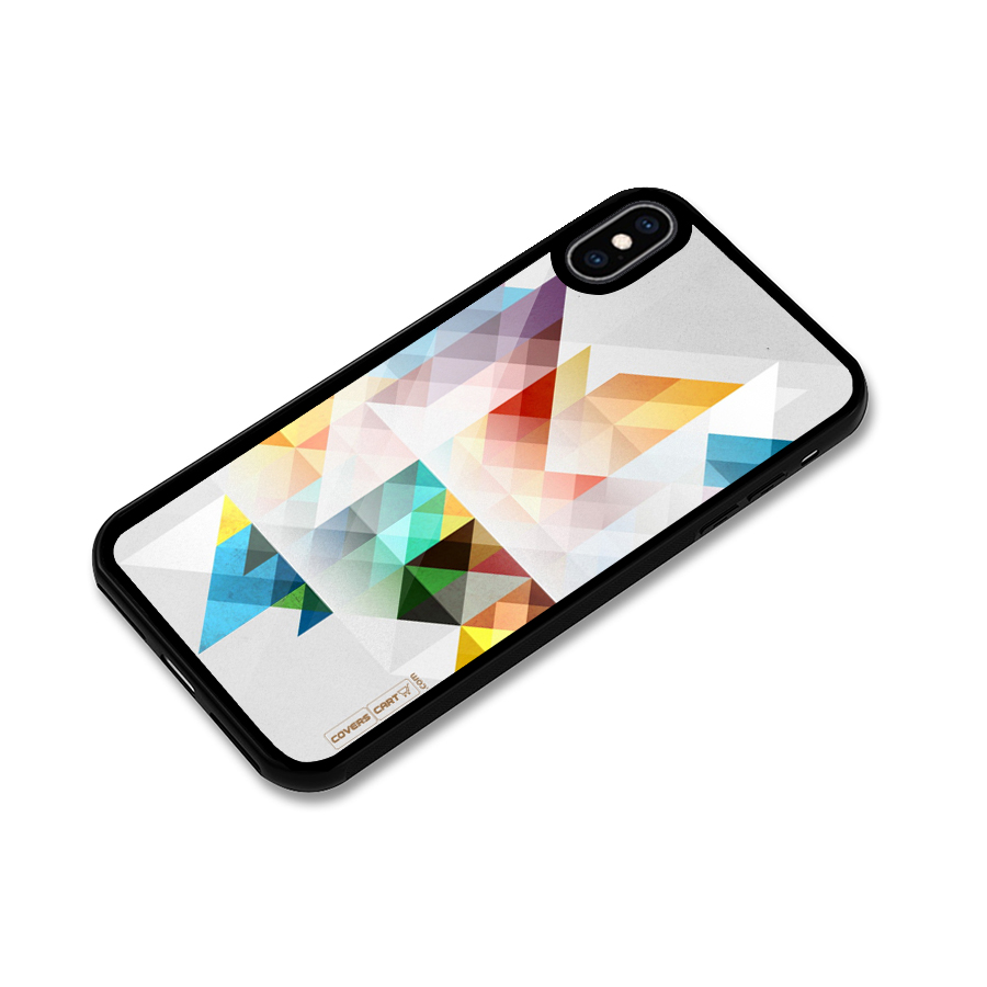 Colorful Geometric Art Glass Back Case for iPhone XS Max