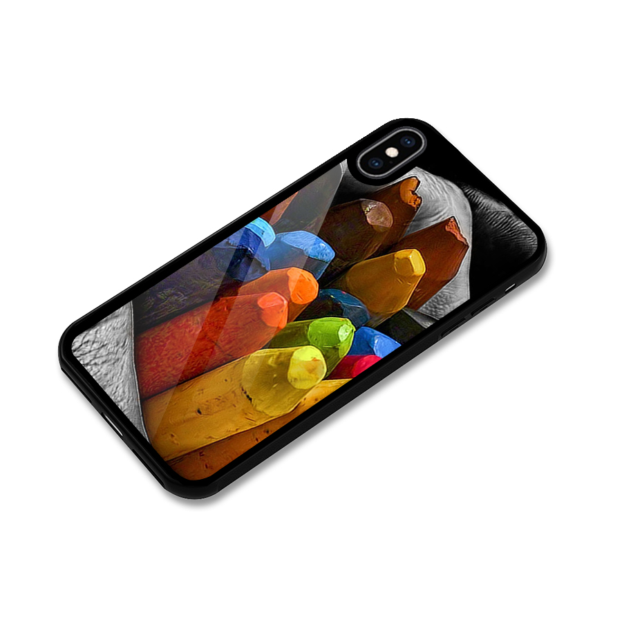 Crayons Beautiful Glass Back Case for iPhone XS Max