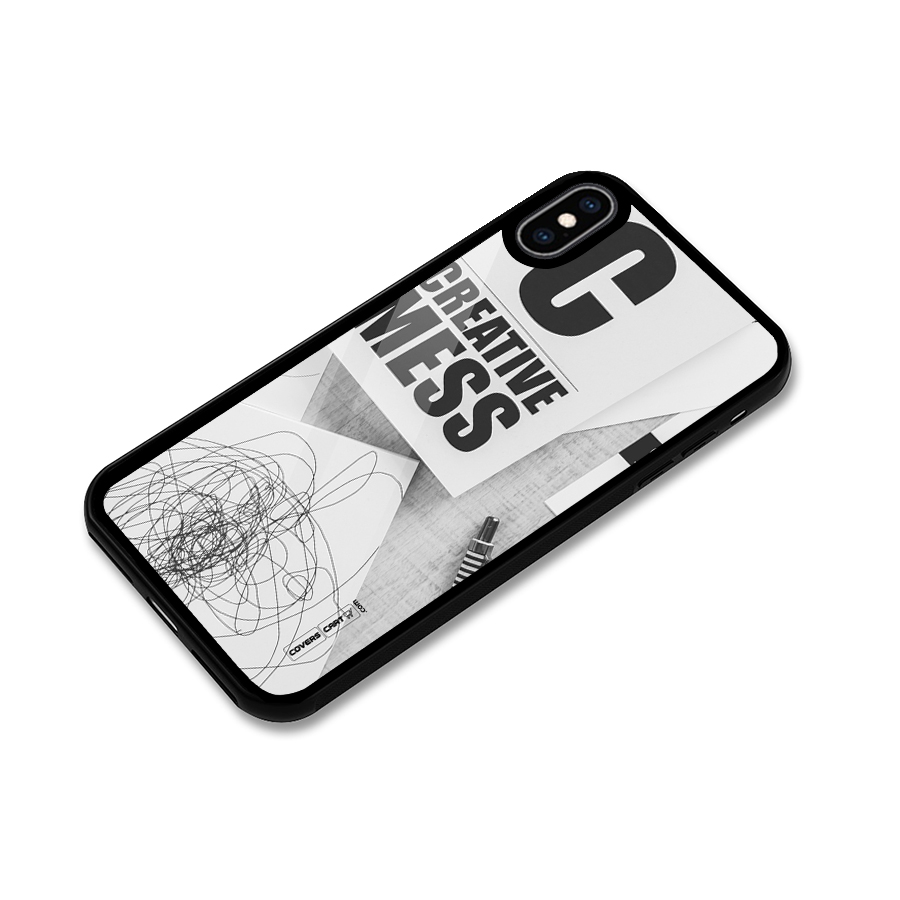 Creative Mess Glass Back Case for iPhone XS Max