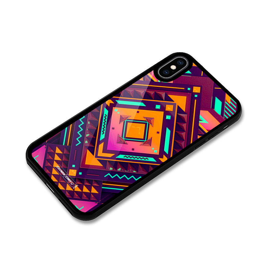 Creative Rhombus Glass Back Case for iPhone XS Max