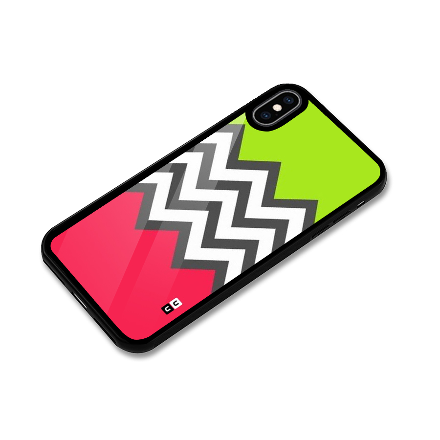 Cute Chevron Glass Back Case for iPhone XS Max