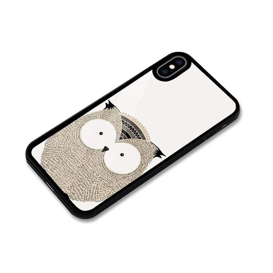 Cute Owl Glass Back Case for iPhone XS Max