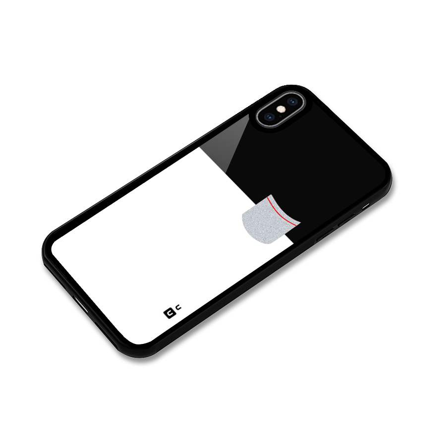Cute Pocket Simple Glass Back Case for iPhone XS Max