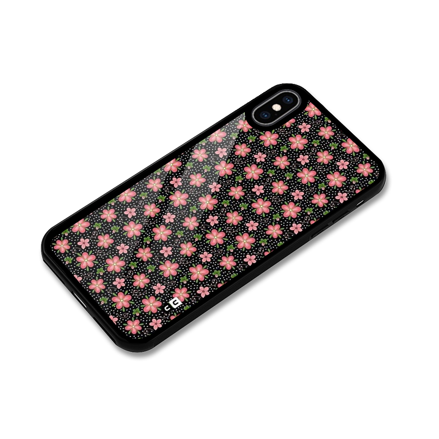 Cute Tiny Flowers Glass Back Case for iPhone XS Max