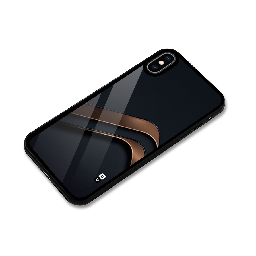 Dark Gold Stripes Glass Back Case for iPhone XS Max