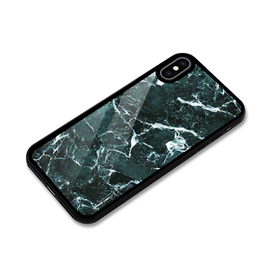 Dark Green Marble Glass Back Case for iPhone XS Max
