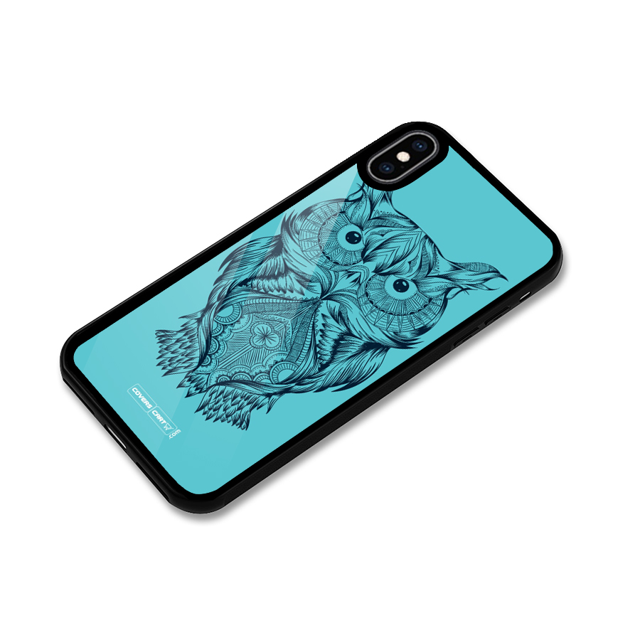 Designer Owl Glass Back Case for iPhone XS Max