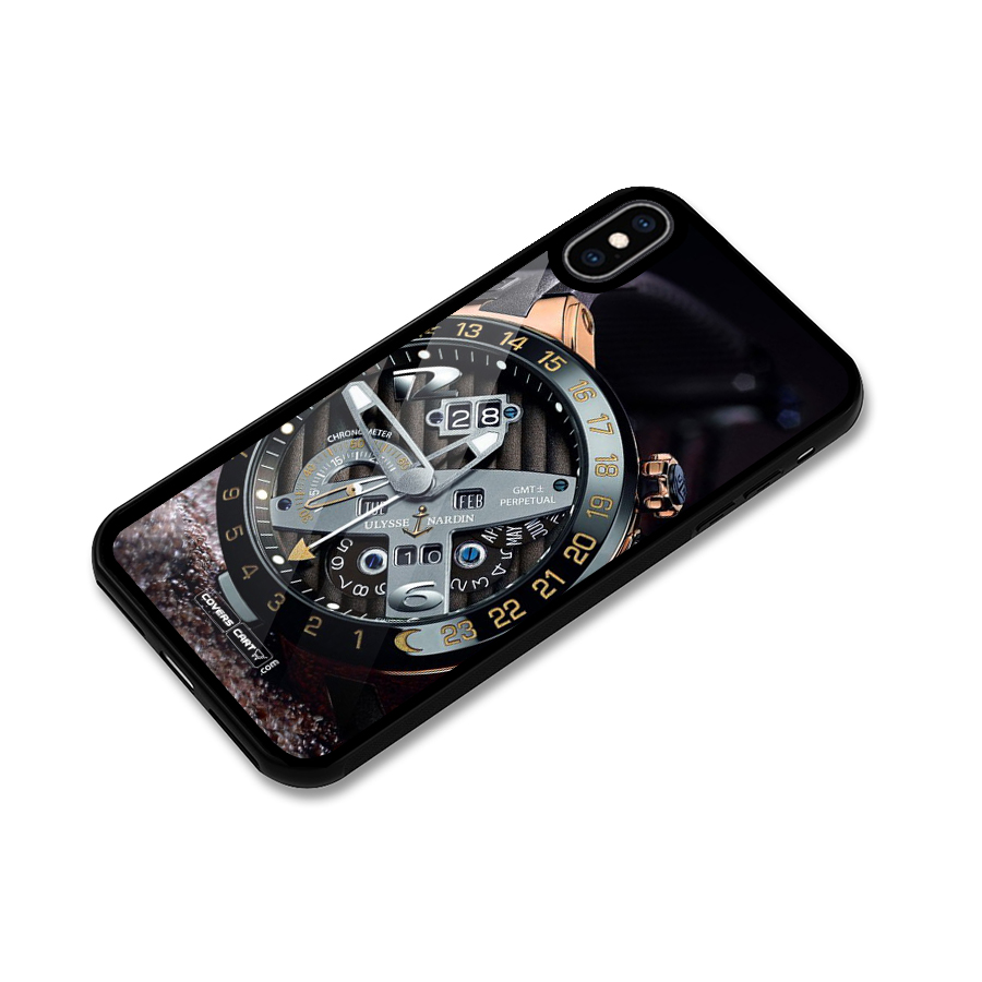 Designer Stylish Watch Glass Back Case for iPhone XS Max