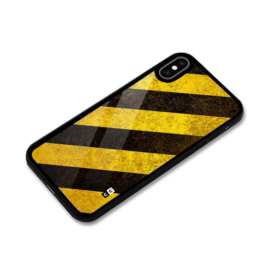 Diagonal Road Pattern Glass Back Case for iPhone XS Max