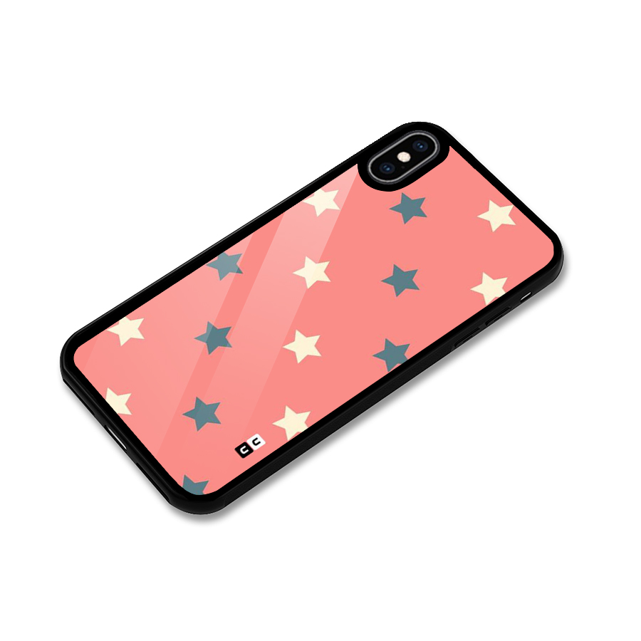 Diagonal Stars Glass Back Case for iPhone XS Max