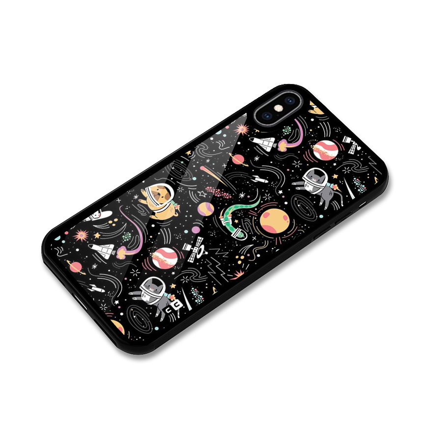 Dog Planetarium Glass Back Case for iPhone XS Max