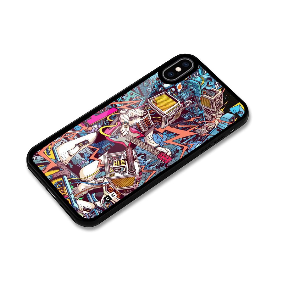 Electric Colors Glass Back Case for iPhone XS Max