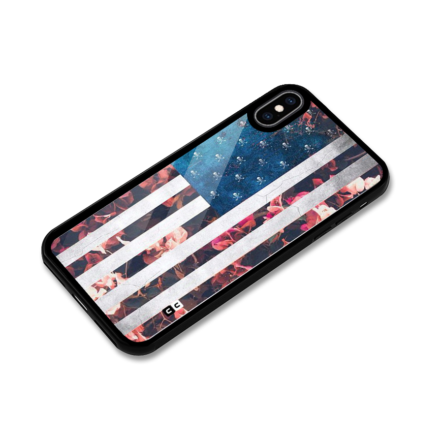 Flag Stripes Glass Back Case for iPhone XS Max