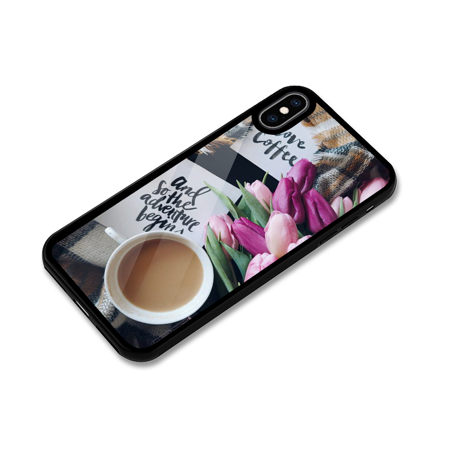 Floral Adventure Glass Back Case for iPhone XS Max