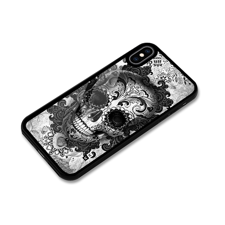 Floral Ghost Glass Back Case for iPhone XS Max