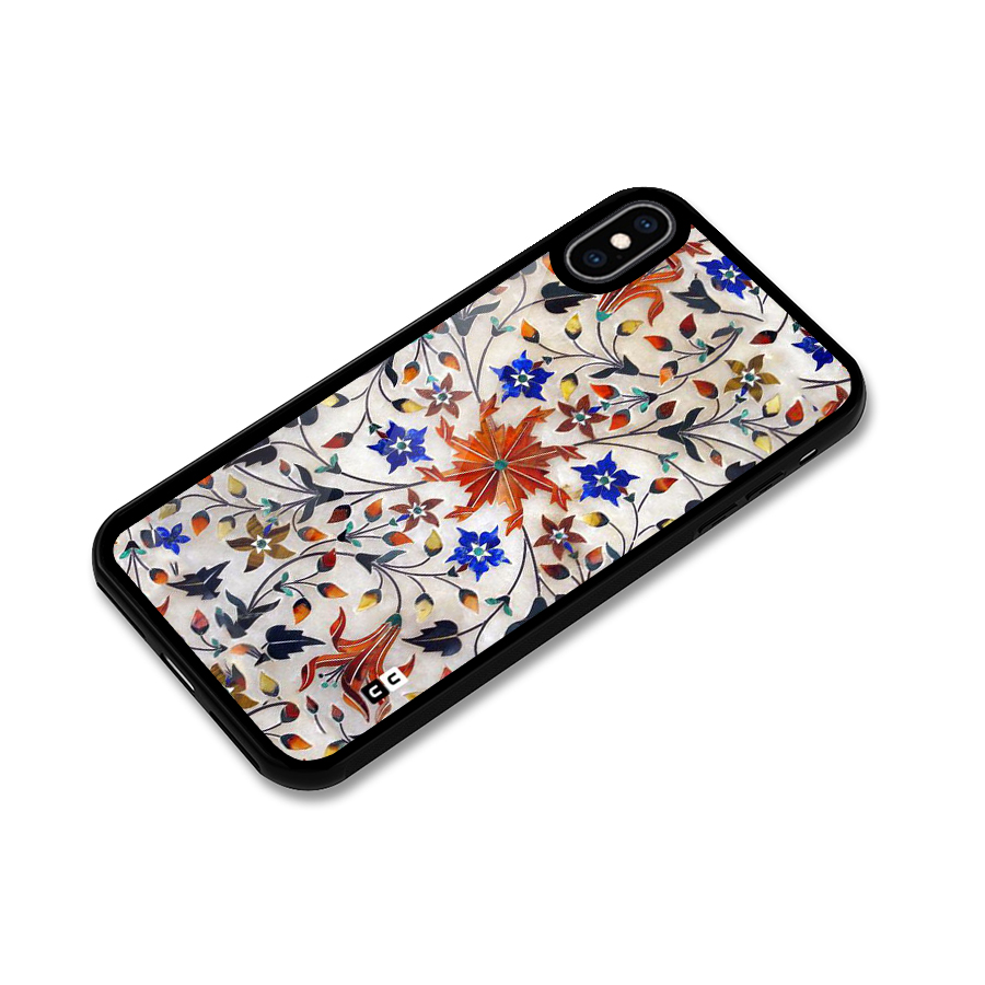 Floral Vintage Bloom Glass Back Case for iPhone XS Max