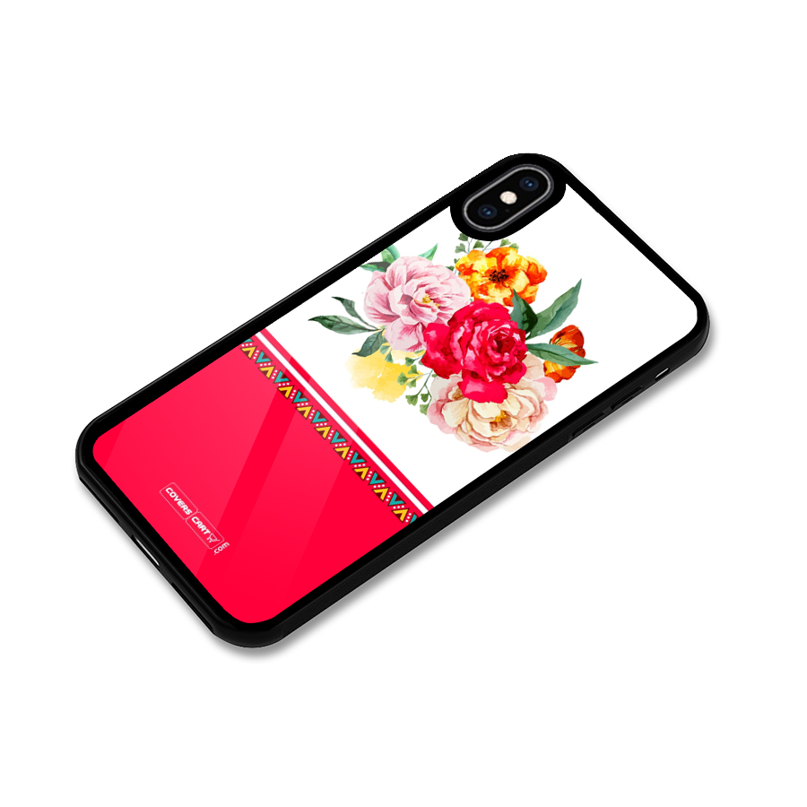 Flower Fusion Glass Back Case for iPhone XS Max
