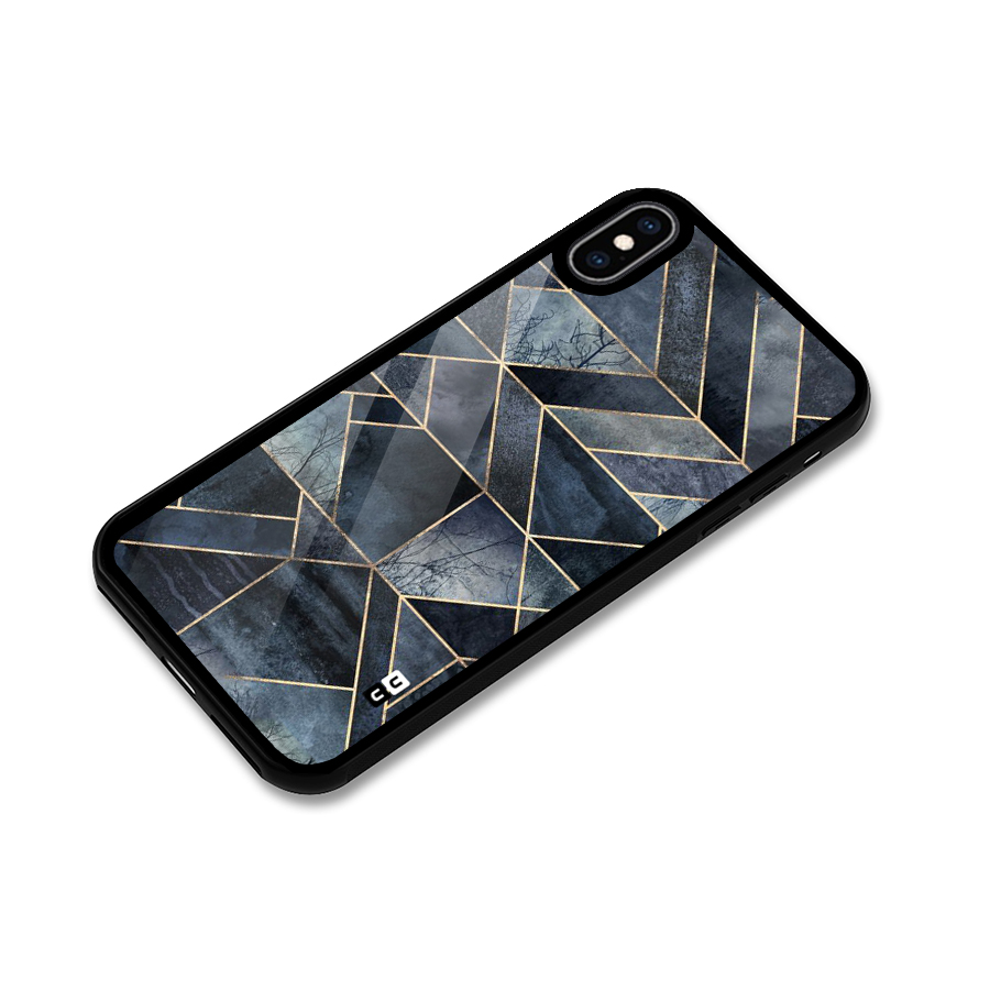Forest Abstract Lines Glass Back Case for iPhone XS Max
