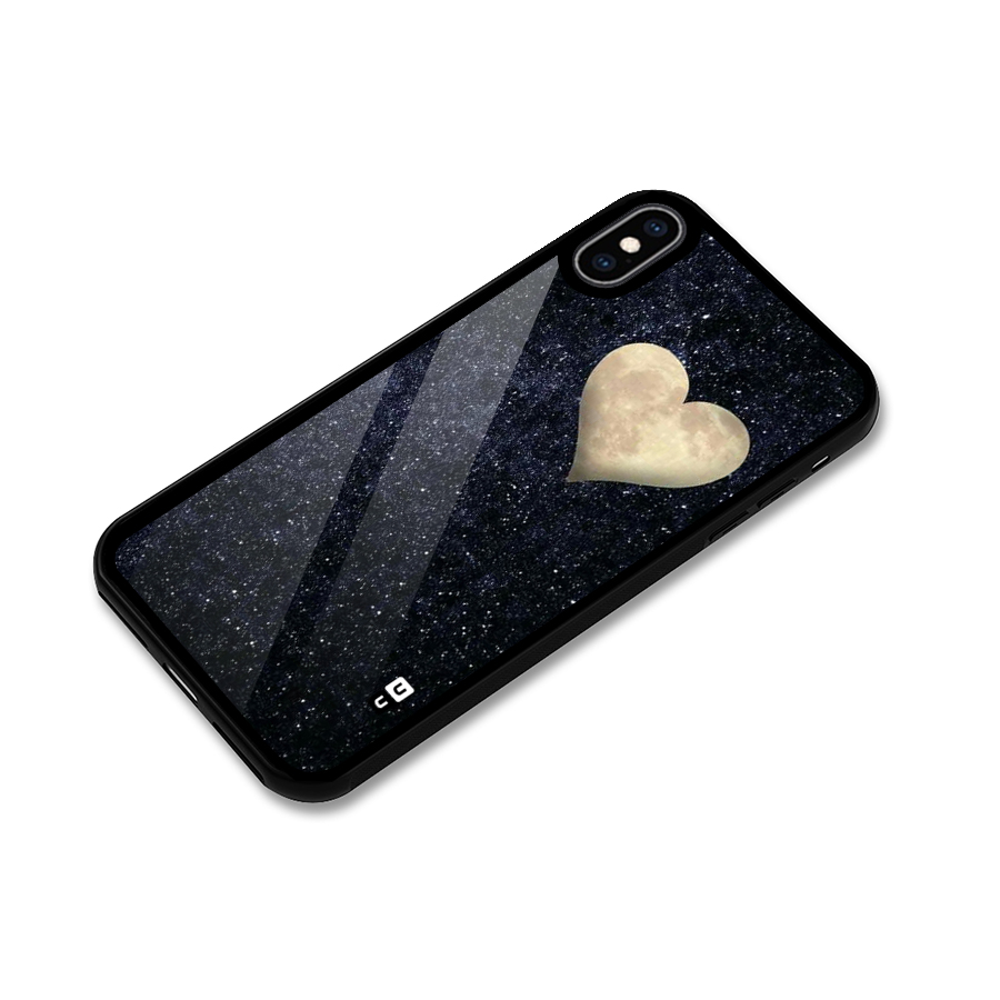 Galaxy Space Heart Glass Back Case for iPhone XS Max