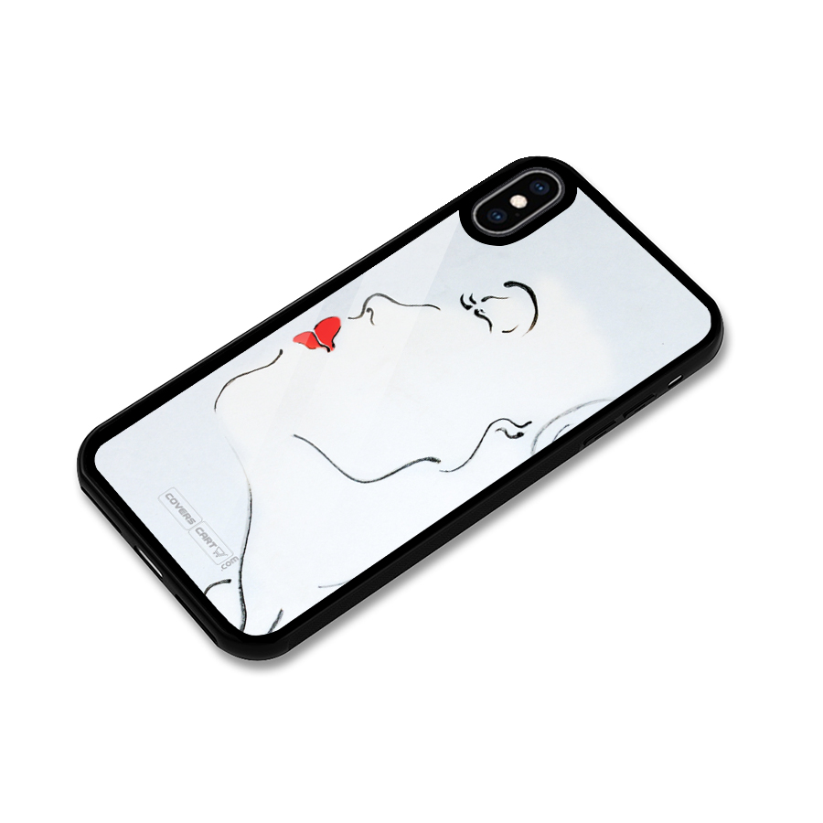 Girl in Red Lipstick Glass Back Case for iPhone XS Max